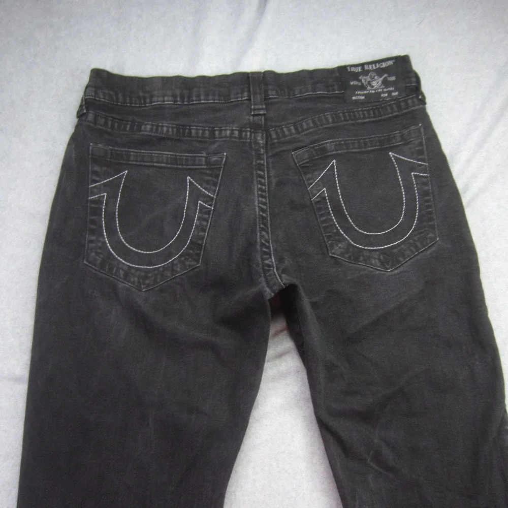 True‎ Religion Jeans Mens 38x33 Black Geno No Flap Relaxed Slim Horseshoe